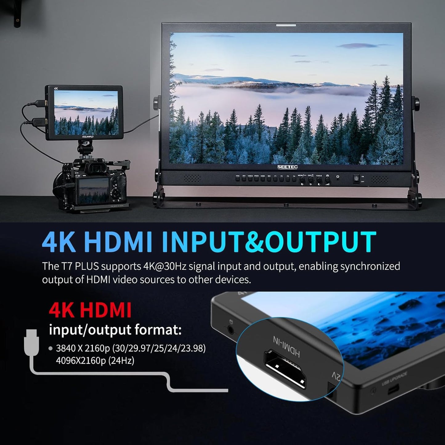 FEELWORLD T7 PLUS V2-ANP55 7" 4K HDMI Camera Field Monitor Kit