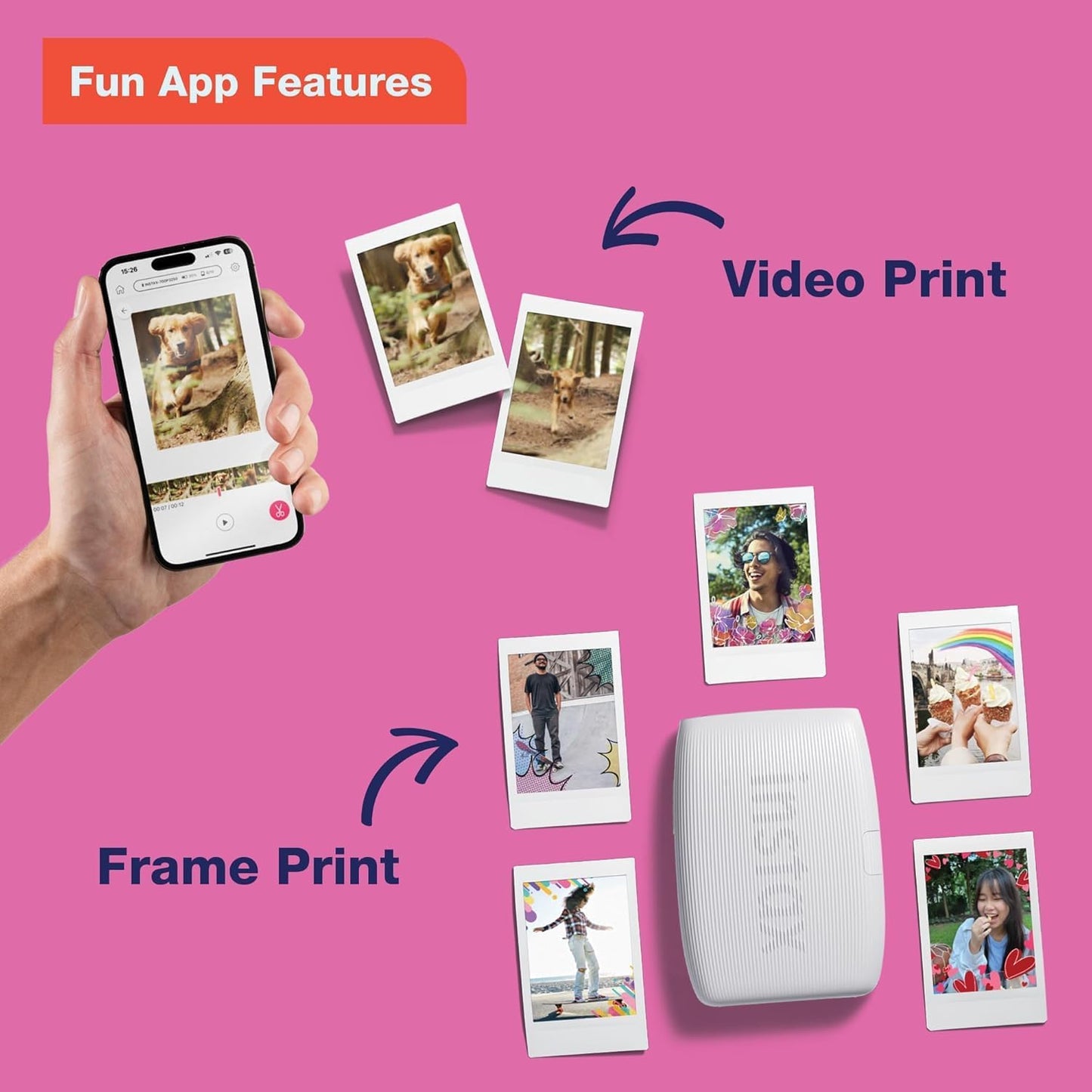 Fujifilm Mini Link 3 Smartphone Printer Bundle - Clay White