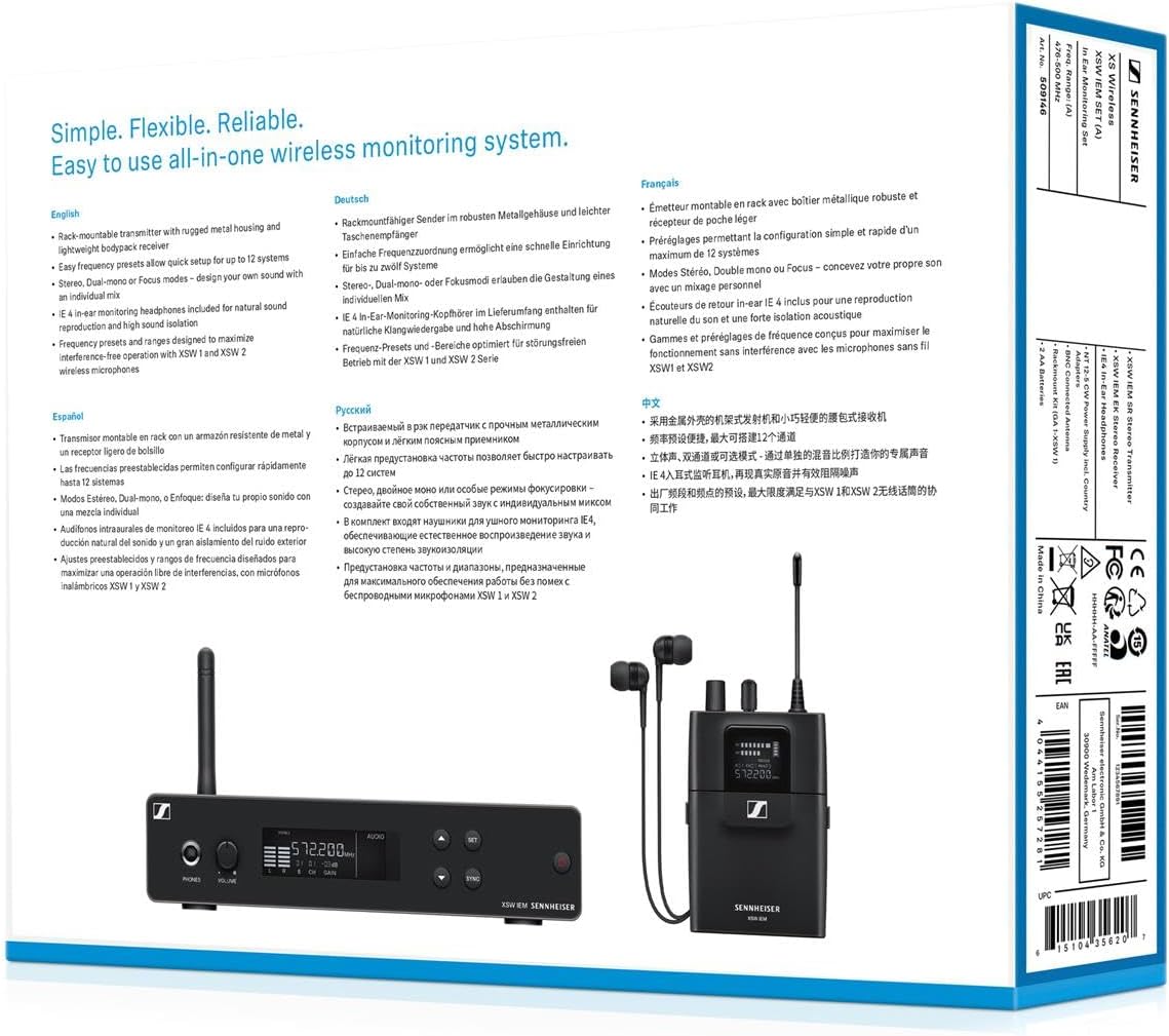 Sennheiser 509146 XSW-IEM Wireless In-Ear Monitor System