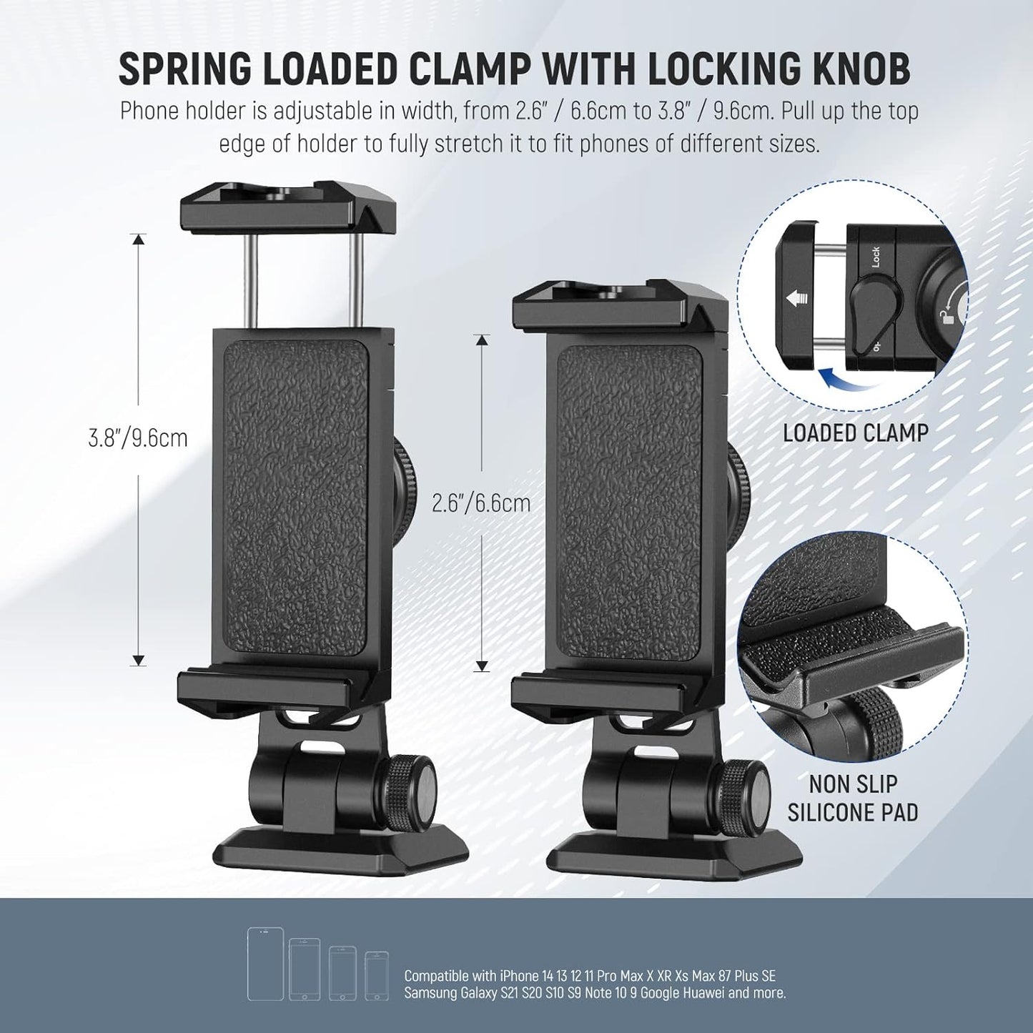 Neewer SP-02 Phone Tripod Mount: 360° Swivel, Arca Base