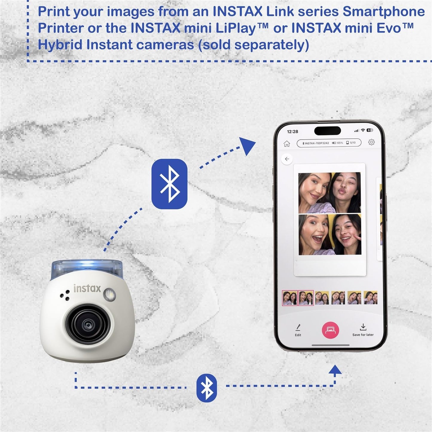 Fujifilm PAL Instax Digital Camera - Milky White Bundle