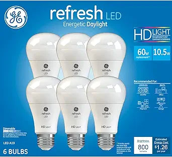 GE Refresh High Definition LED Bulb 10.5W Daylight 6-Pack