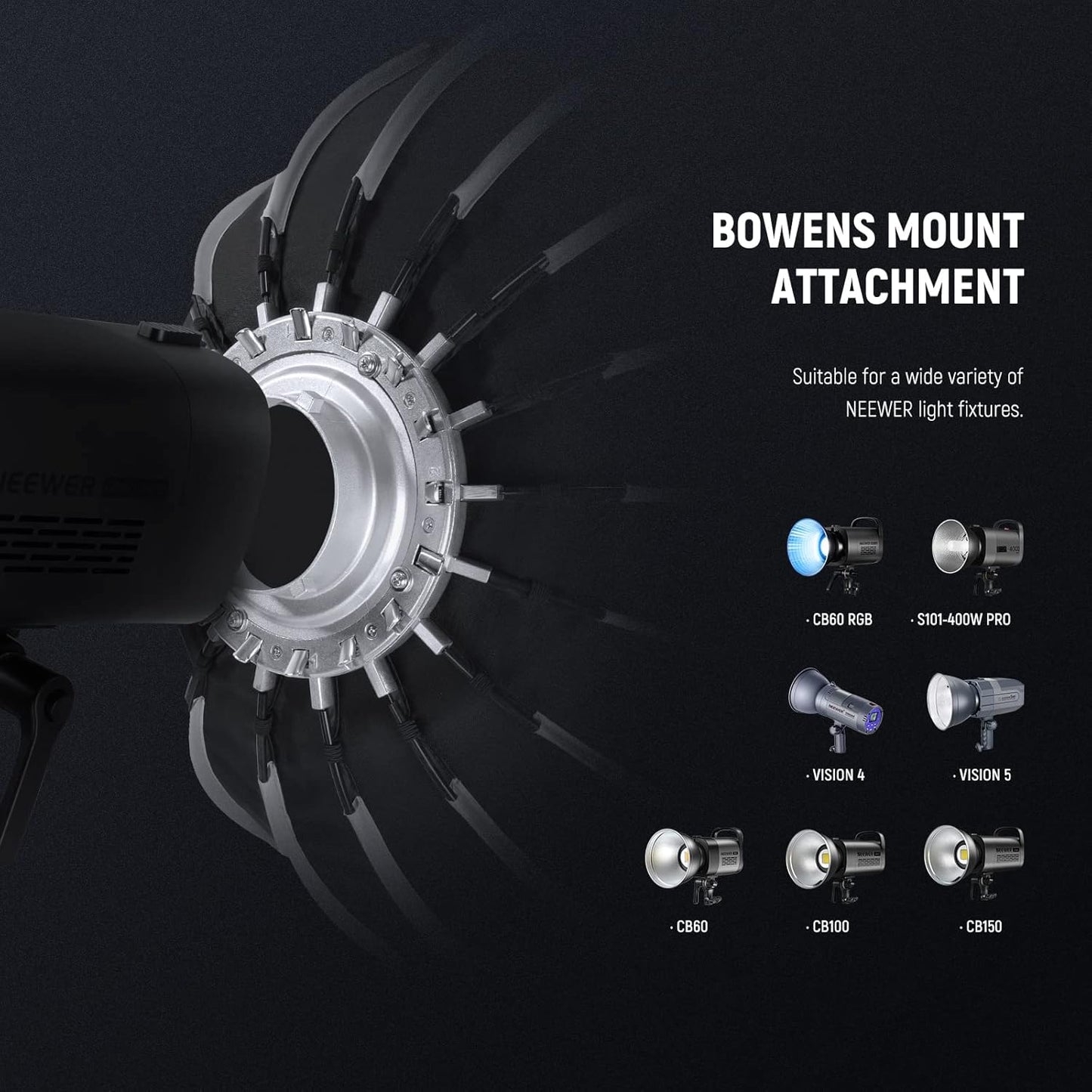 Neewer SF65Q 26" Parabolic Softbox Bowens Mount Kit