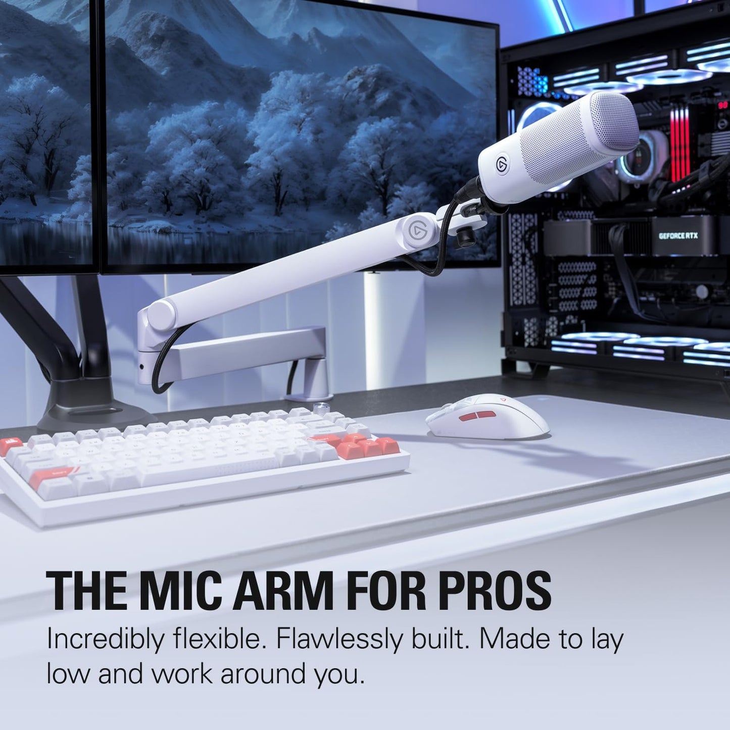Elgato 20AAT9911 Wave Mic Arm Pro White Low Profile