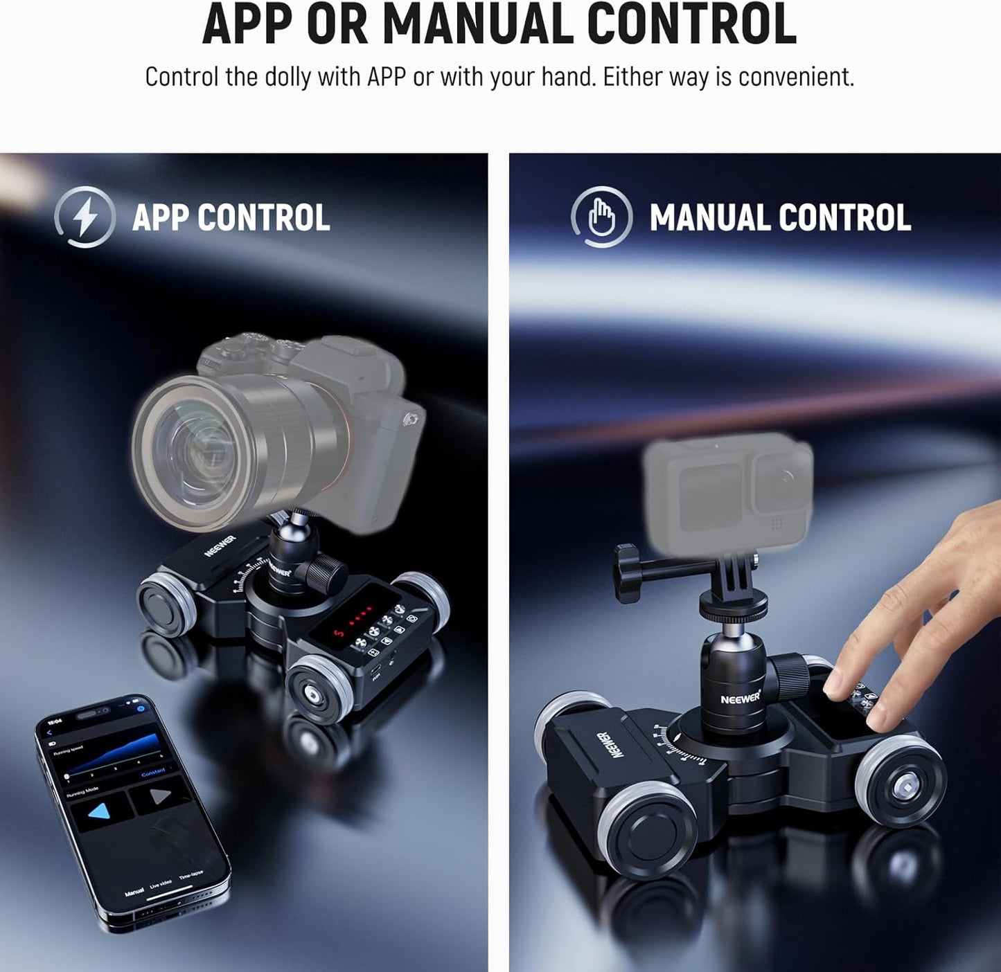 Neewer 10102645 Motorized Camera Dolly with App Control