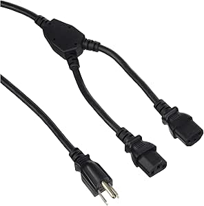 Monoprice 141089 Power Cord Splitter, NEMA 5-15P to 2X IEC C13
