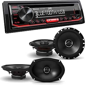 JVC KD-T720BT Bluetooth CD Receiver Alpine Speaker Bundle — main product image