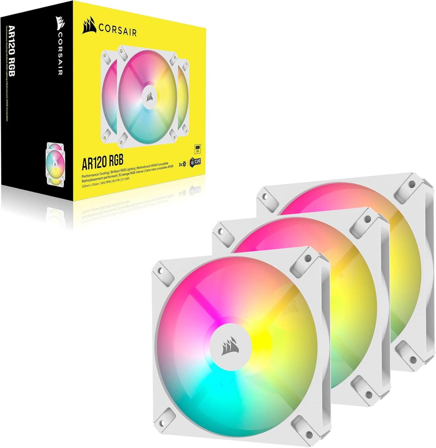 Corsair CO-9050169-WW iCUE AR120 RGB White Fan 3-Kit