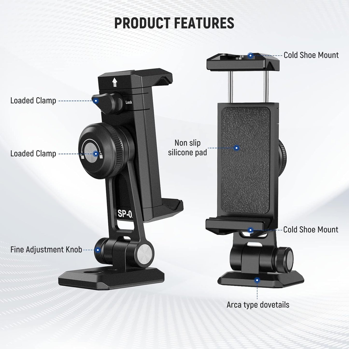 Neewer SP-02 Phone Tripod Mount: 360° Swivel, Arca Base