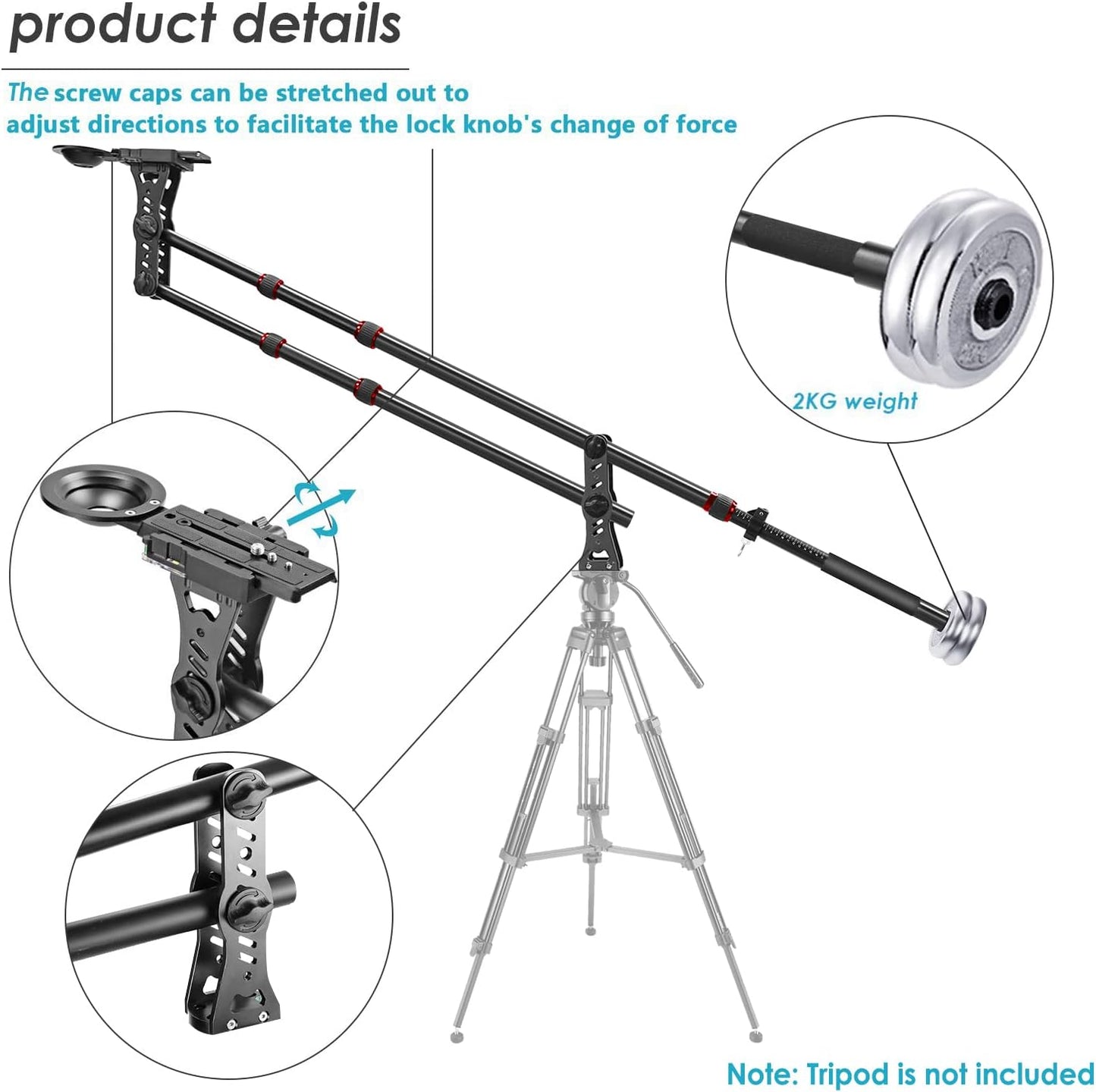 Neewer 10088329 70" Aluminum Alloy Jib Arm Camera Crane