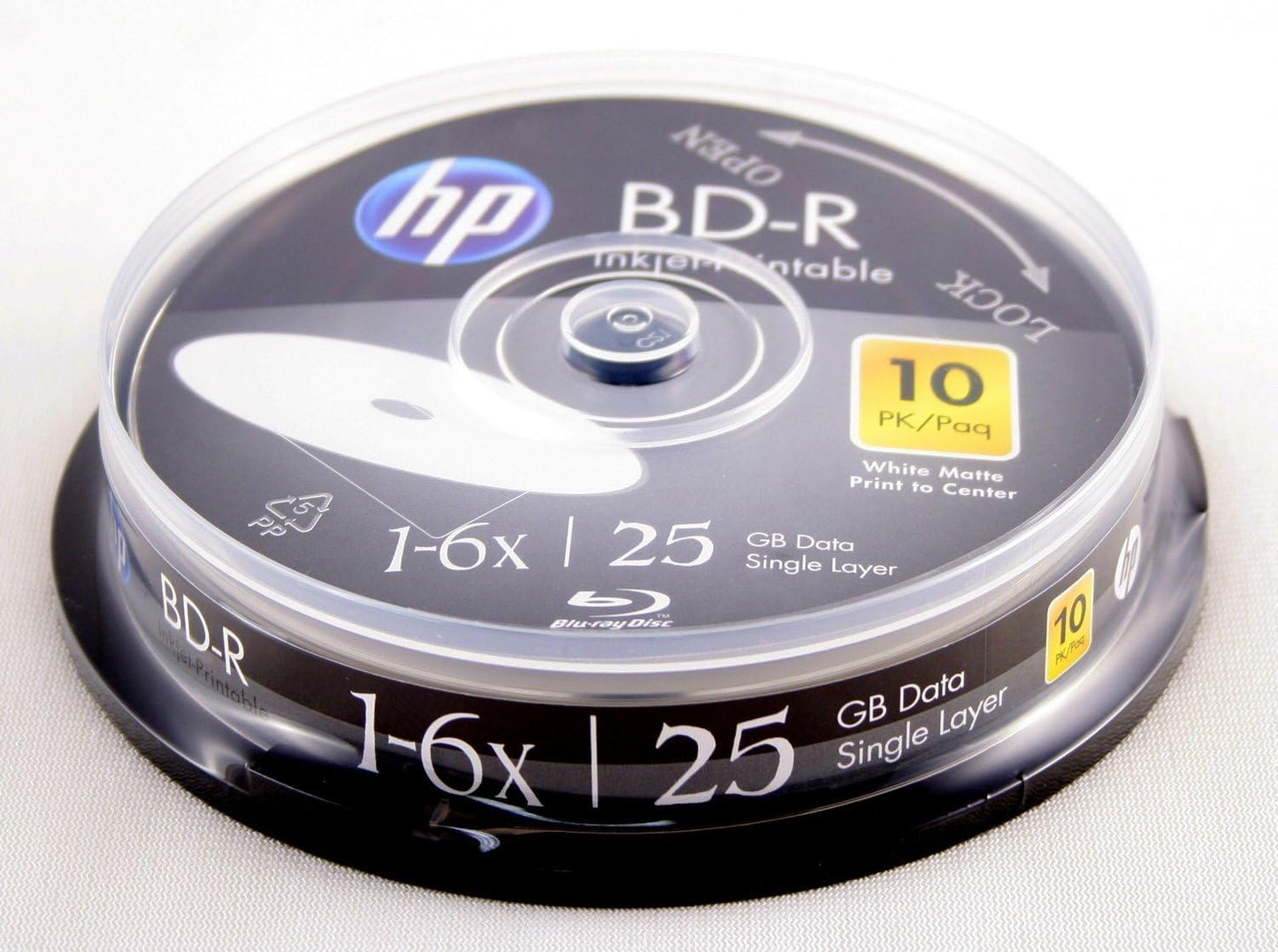 HP BR06WJHM010CB BD-R 6X 25GB White Printable Disc