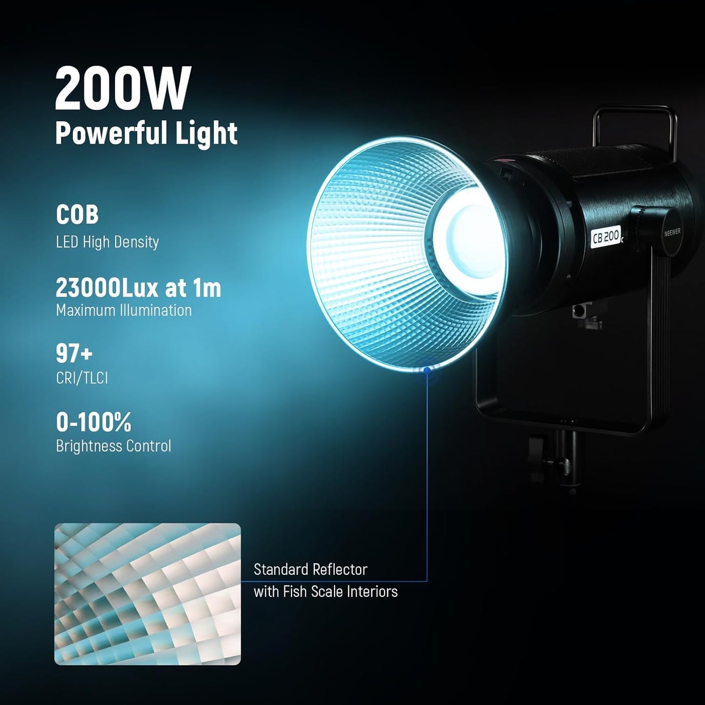 Neewer CB200C 200W RGBWW COB LED Video Light
