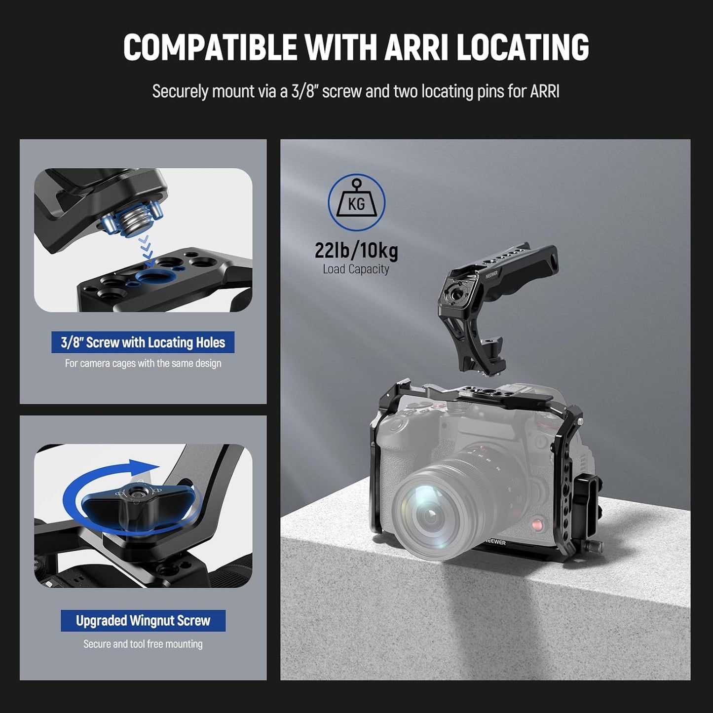 Neewer CA107 Camera Top Handle with ARRI Locating Pins