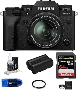 Fujifilm X-T4 Mirrorless Camera Kit - 18-55mm Lens, 64GB, Battery
