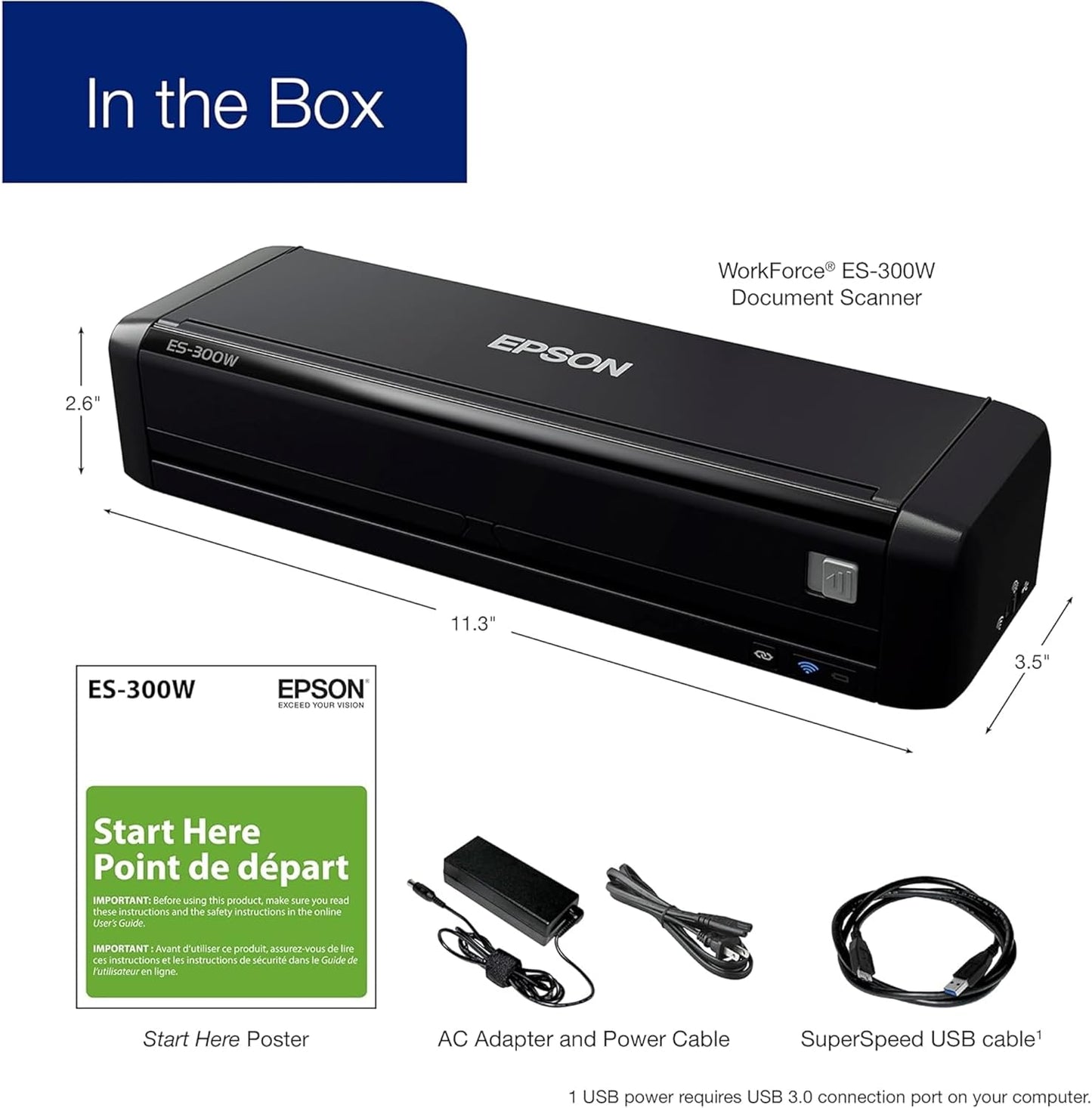 Epson ES-300W Wireless Portable Document Scanner