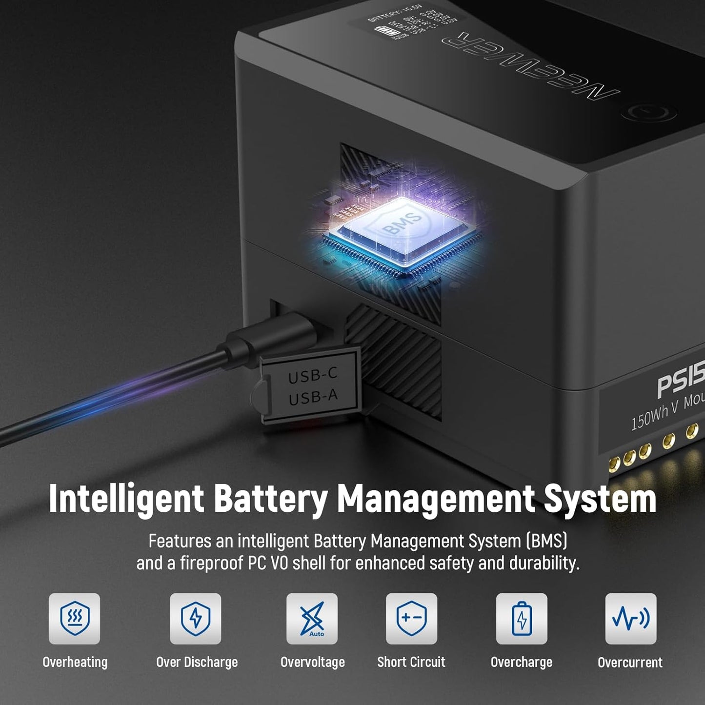 Neewer 10103413 150Wh V Mount Battery USB-C PD