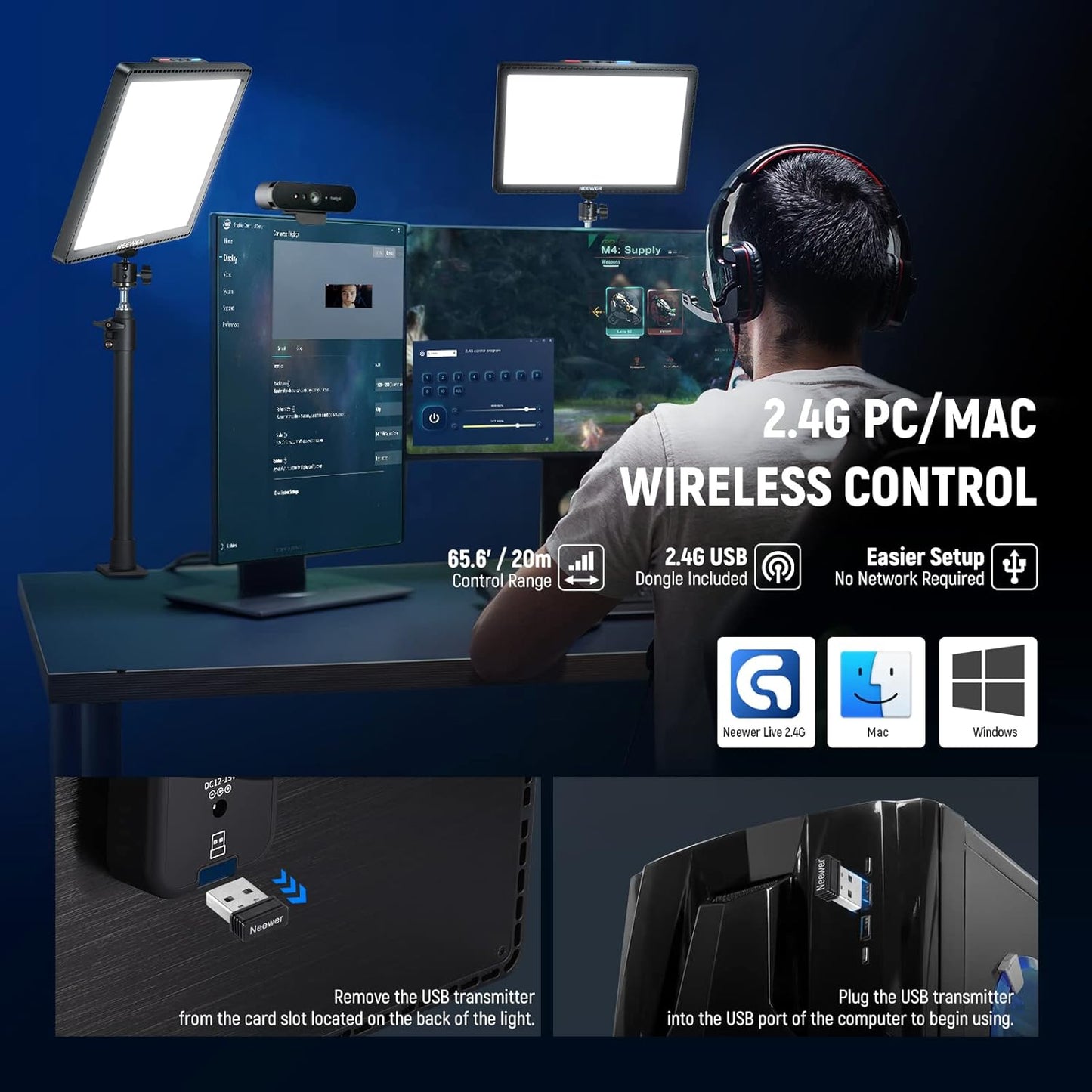 Neewer 10101841 GL1 PRO Key Light Streaming - APP Control