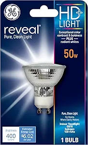 GE 82143 Reveal 50W GU10 Halogen Floodlight Bulb — main product image
