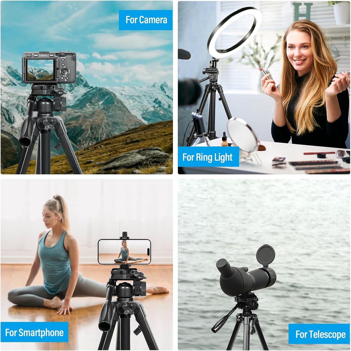 Sirui Phantom-T154 60" Aluminum Camera Tripod Phone Holder