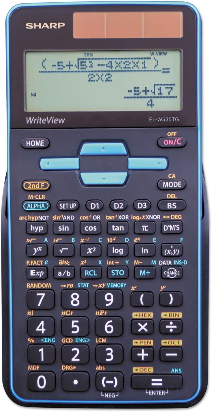 Sharp ELW535TGBBL Scientific Calculator - 16-Digit LCD