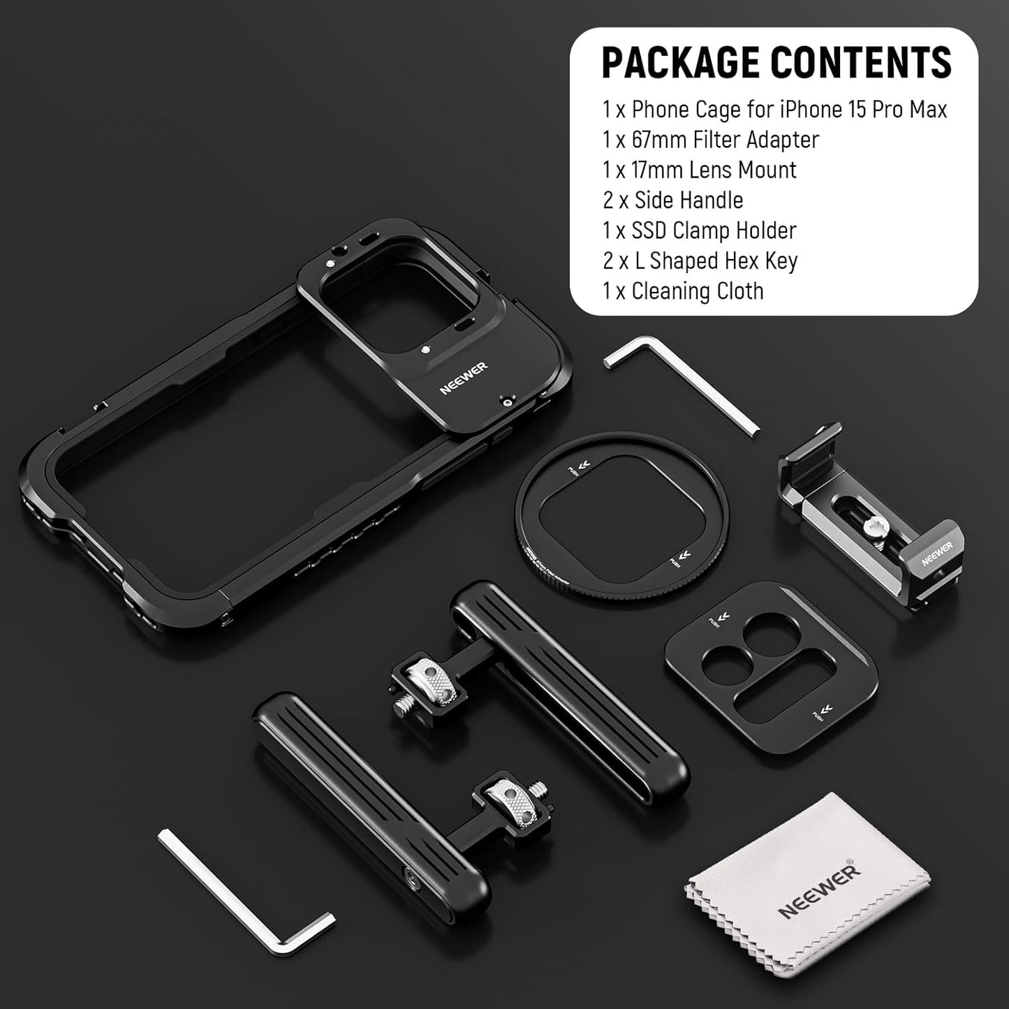 Neewer 90100968 Pro Max Phone Cage - Video Rig with Handles
