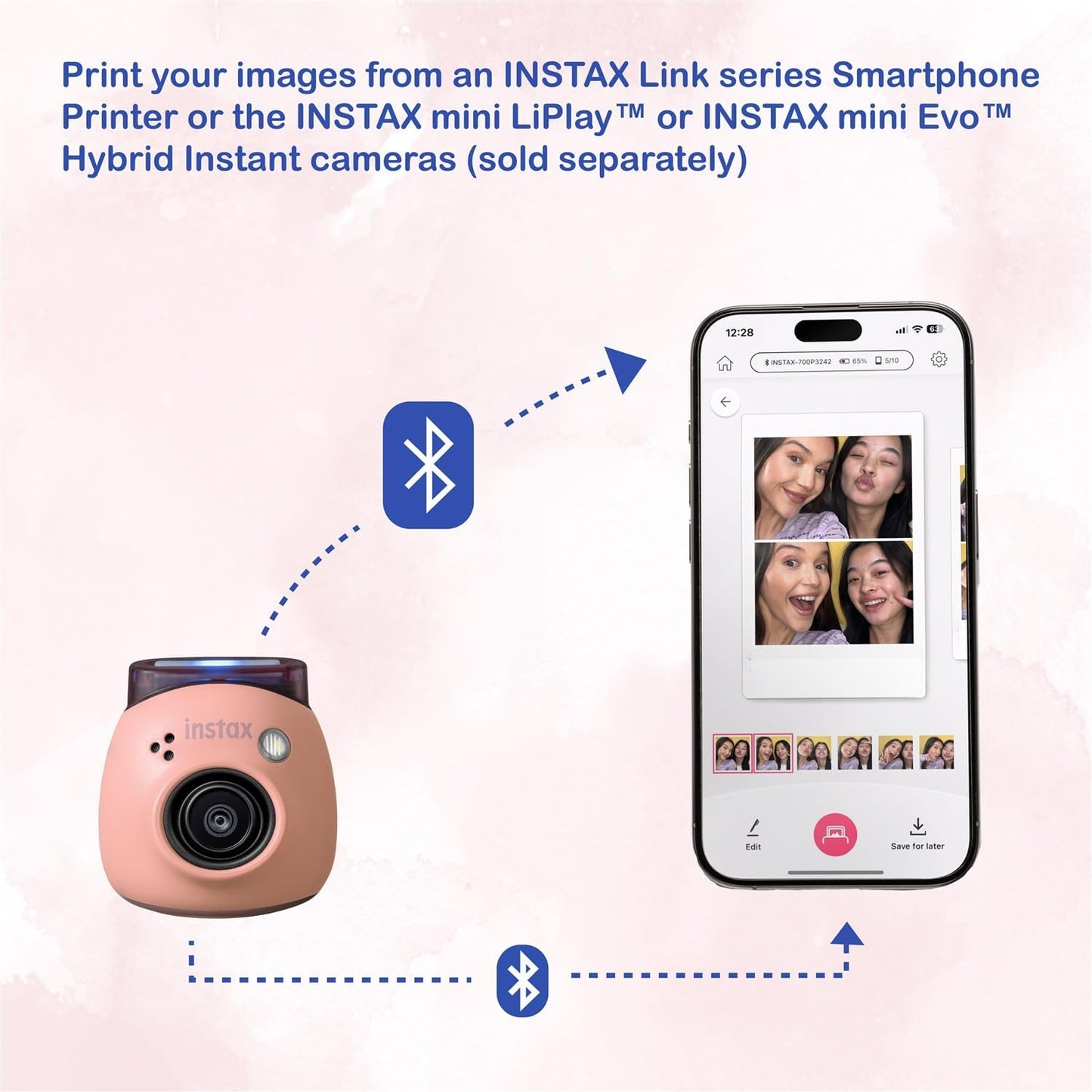 Fujifilm Instax PAL Digital Camera - Powder Pink Bundle