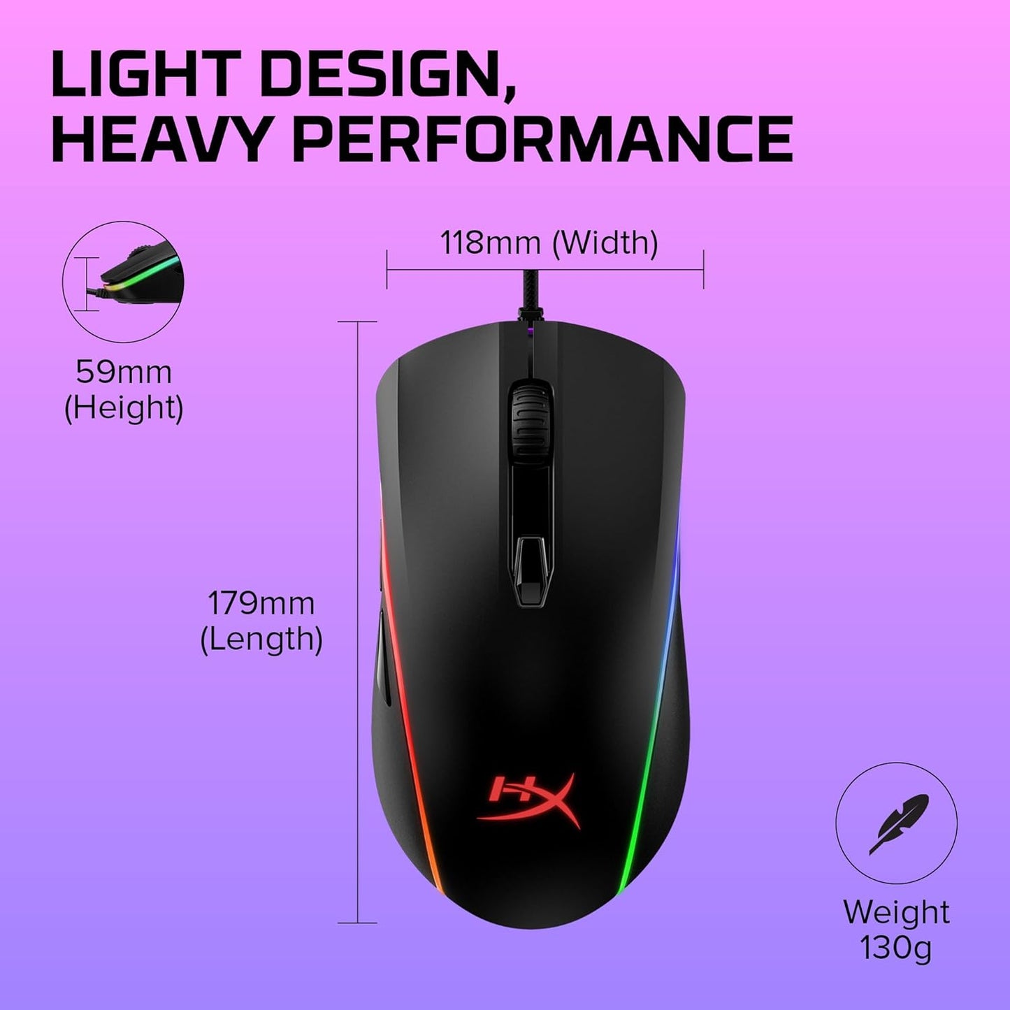 HyperX HX-MC002B Pulsefire Surge RGB Gaming Mouse 16000 DPI