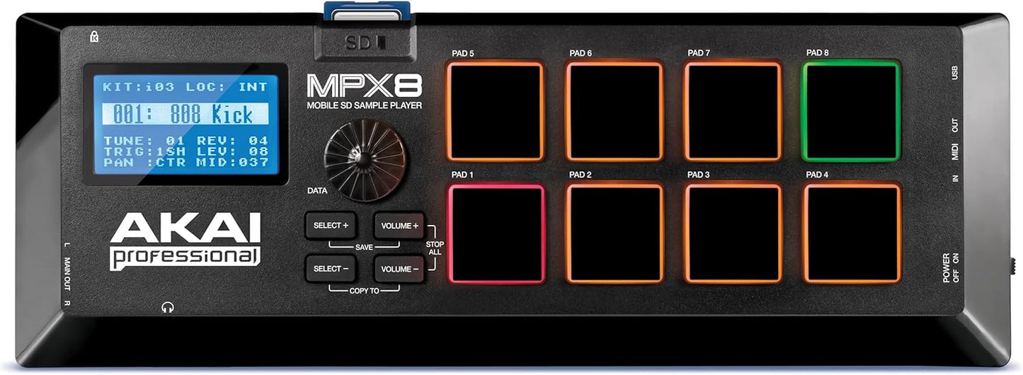 Akai MPX8 Portable Sample Pad Controller MIDI SD