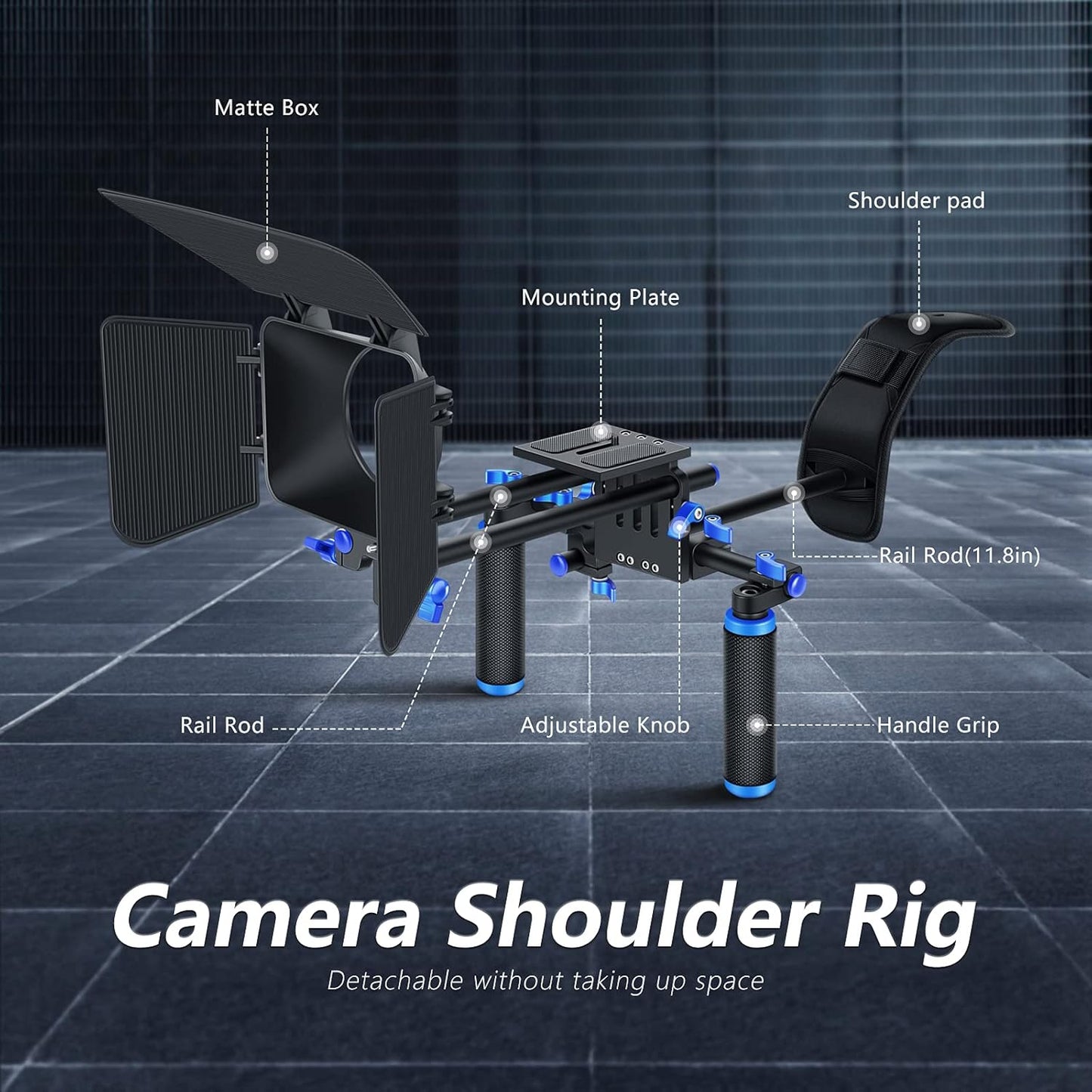 Neewer Camera Shoulder Rig Video Film Making System Kit Blue