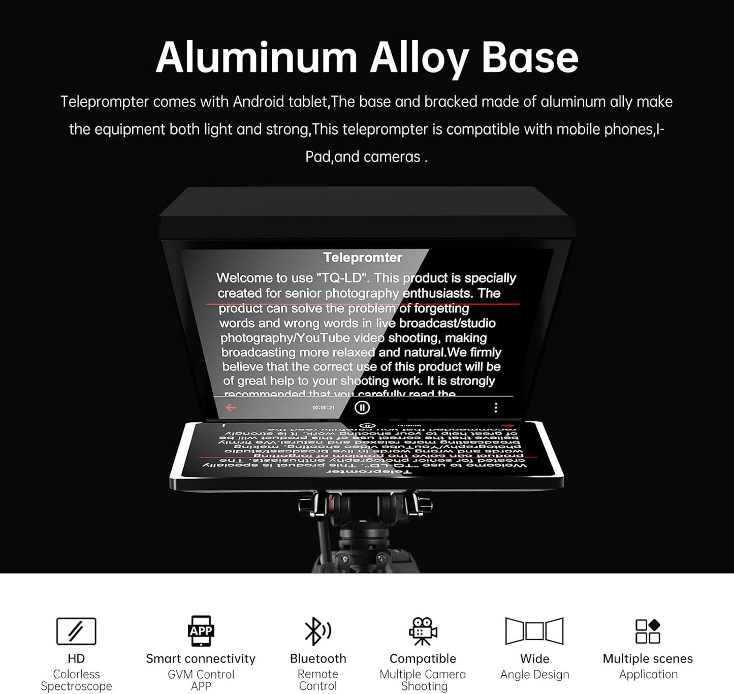 GVM Teleprompters with Carry Case and Tablet Control