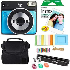 Fujifilm 16601430 K2 instax Square SQ6 Metallic Blue Bundle — main product image