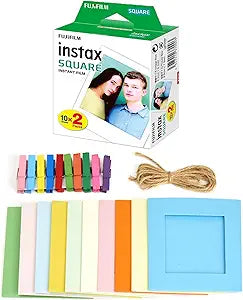 Fujifilm instax SQUARE Film 20 Exposures + Frames Bundle