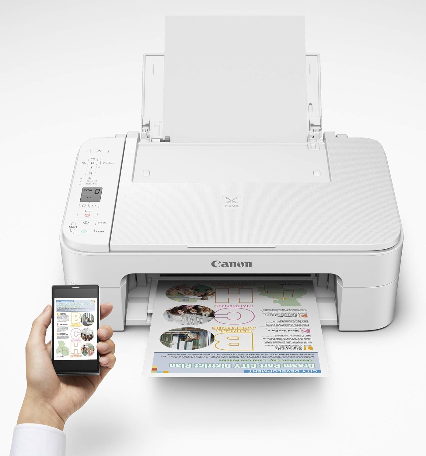 Canon 3771C022 Pixma TS3320 White Wireless Printer Alexa