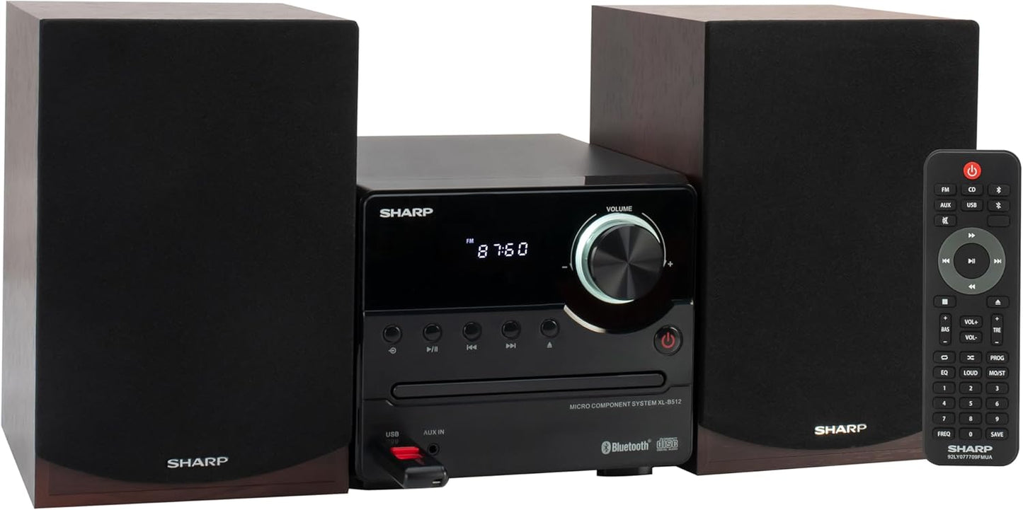 Sharp XL-B512 Bluetooth CD Micro System - Mahogany Oak