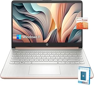 HP Laptop 14" Intel Celeron, 16GB, 64GB eMMC, Office 365, Pink Gold