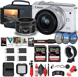Canon EOS M200 Mirrorless Camera 15-45mm Lens Bundle - Renewed
