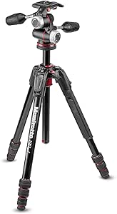 Manfrotto MK190GOA4-3WX Aluminum 4-Section Tripod Kit Black