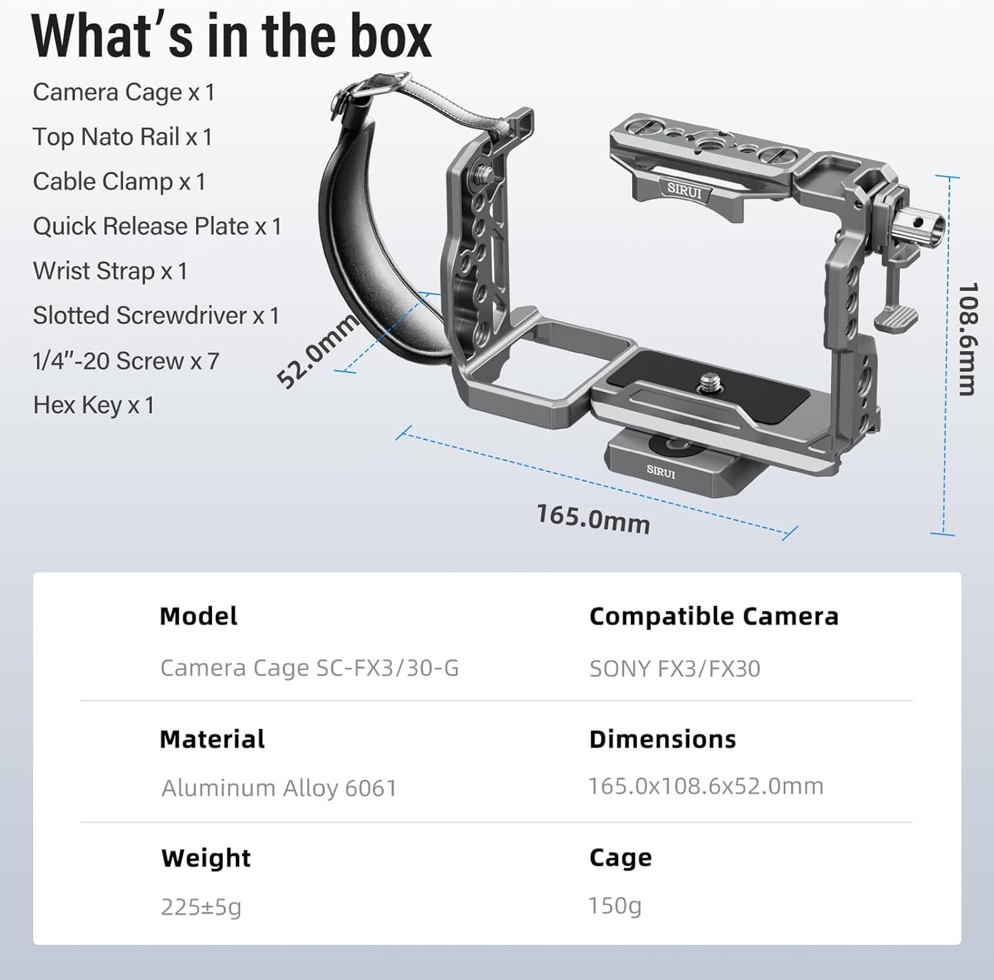 Sirui SC-FX3/30-G Camera Cage for Sony FX3/FX30