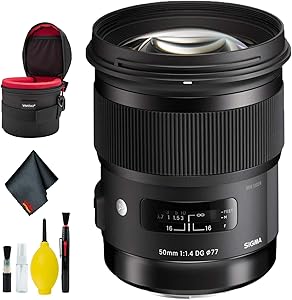 Sigma 311101 50mm f/1.4 Art Lens Canon EF Bundle