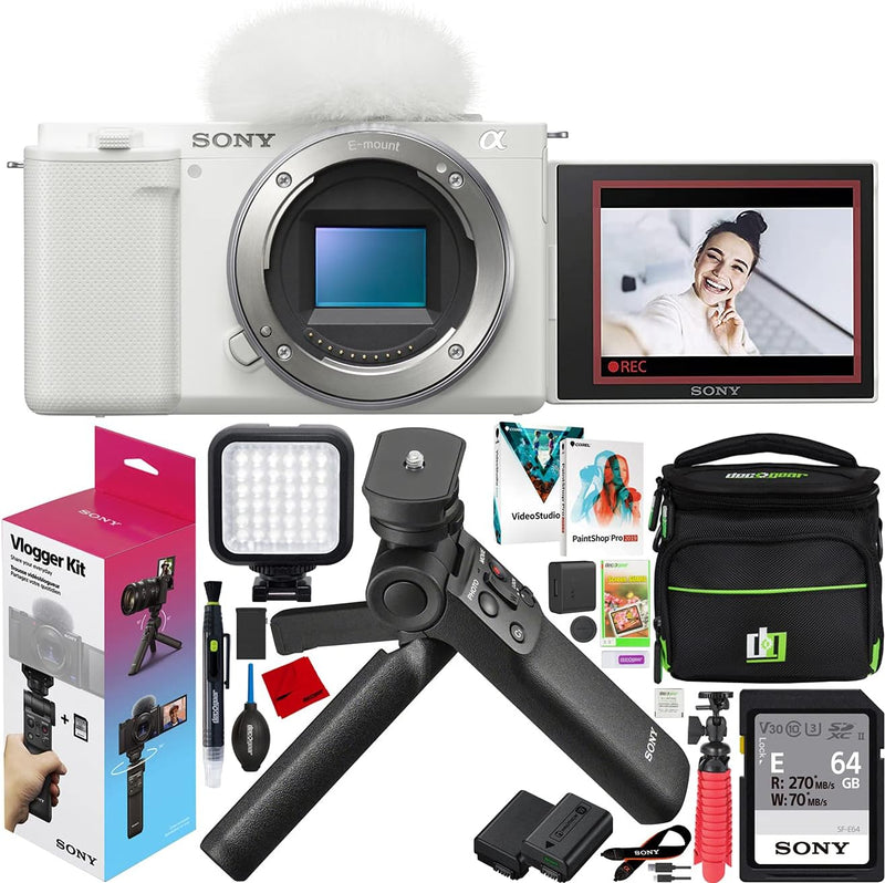 Sony E3SNILCZVE10W ZV-E10 Vlogging Camera Body Kit (White) — main product image