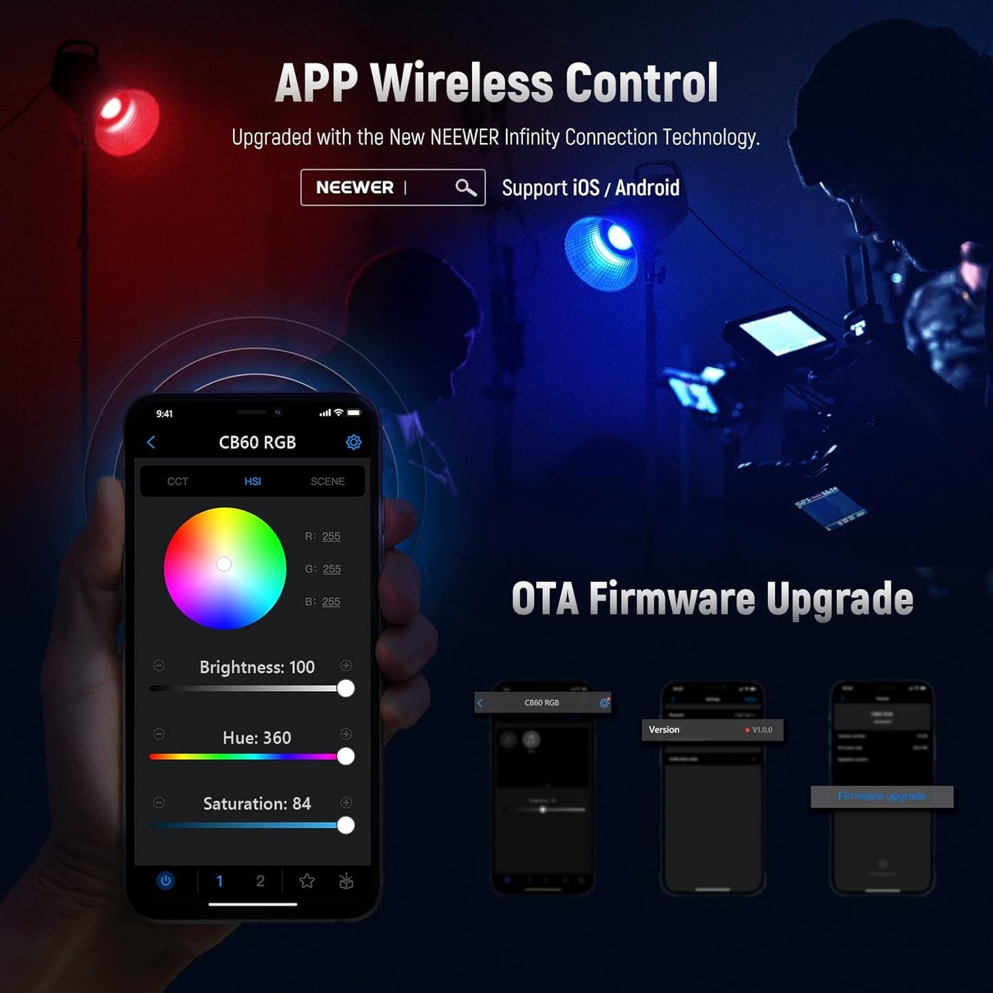 Neewer CB60 RGB 70W LED Video Light Bowens Mount