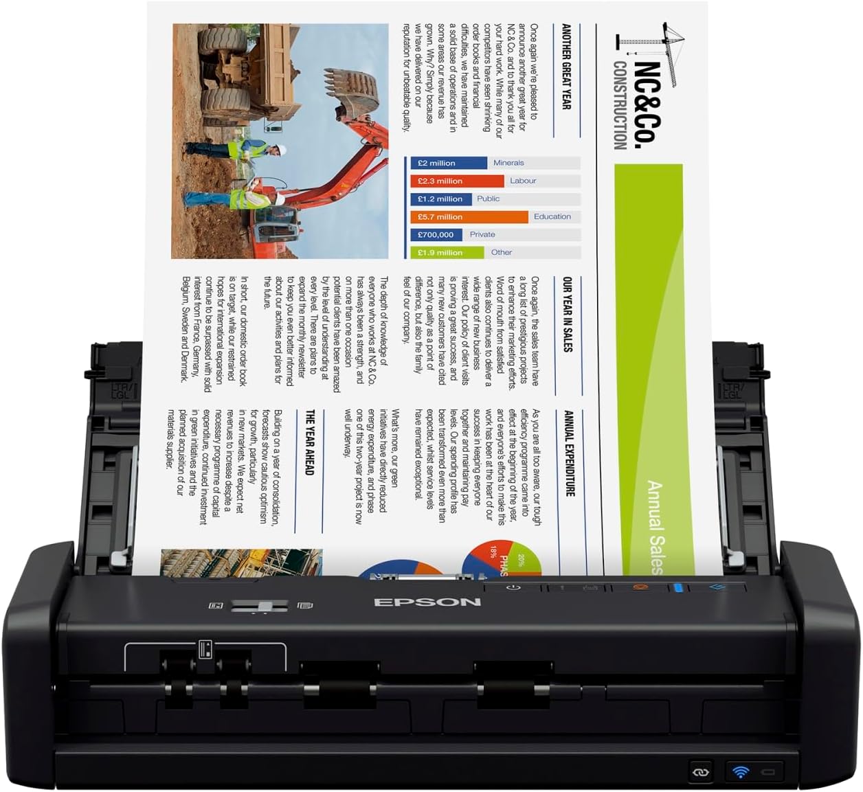 Epson ES-300W Wireless Portable Document Scanner