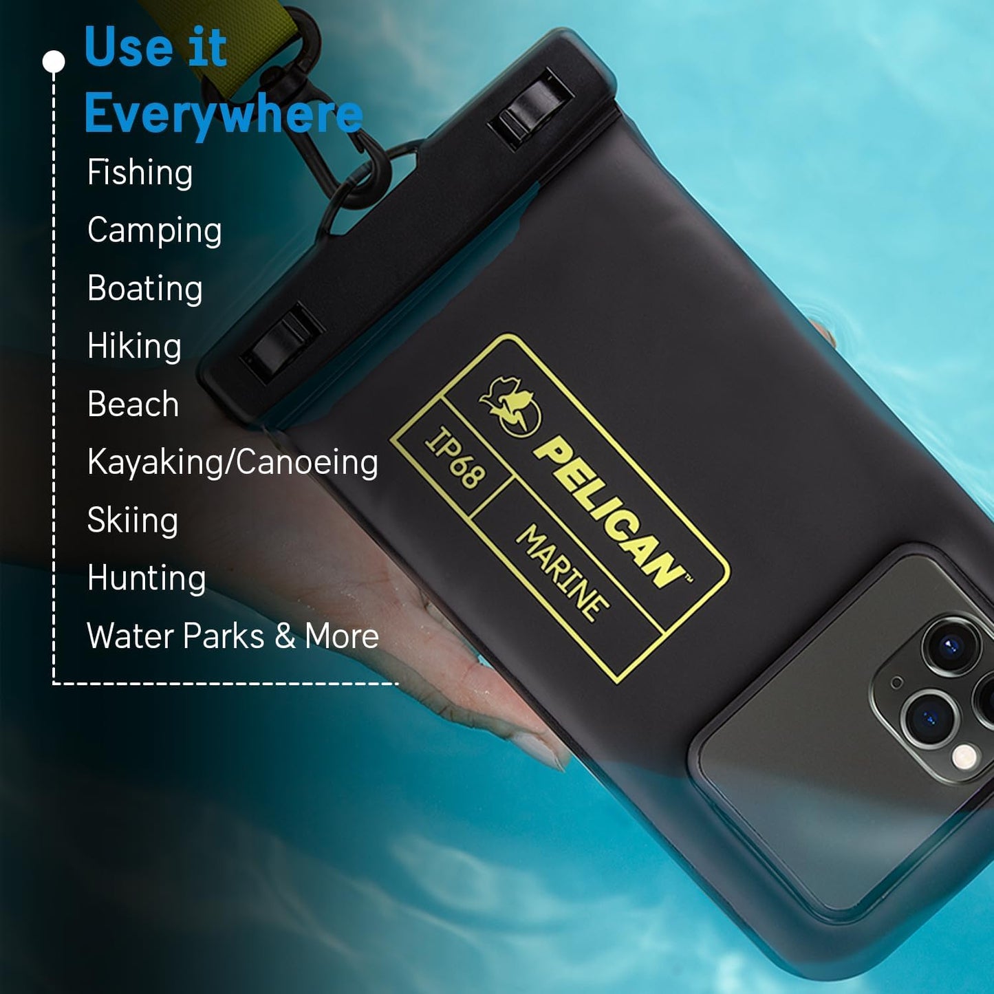 Pelican PP048884 2-Pack Waterproof Phone Pouch Floating Case