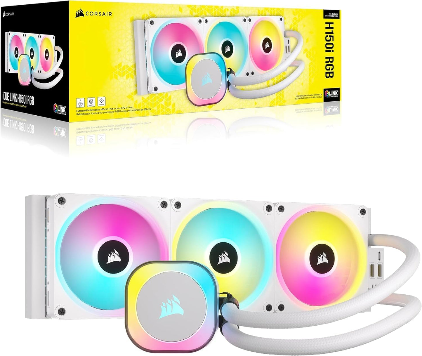 Corsair CW-9061006-WW iCUE Link H150i RGB Liquid CPU Cooler - White