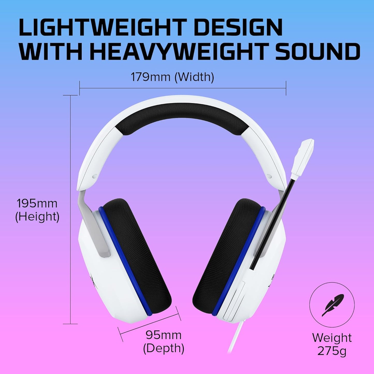 HyperX 6H9B5AA Cloud Stinger 2 Core Playstation Gaming Headset - White