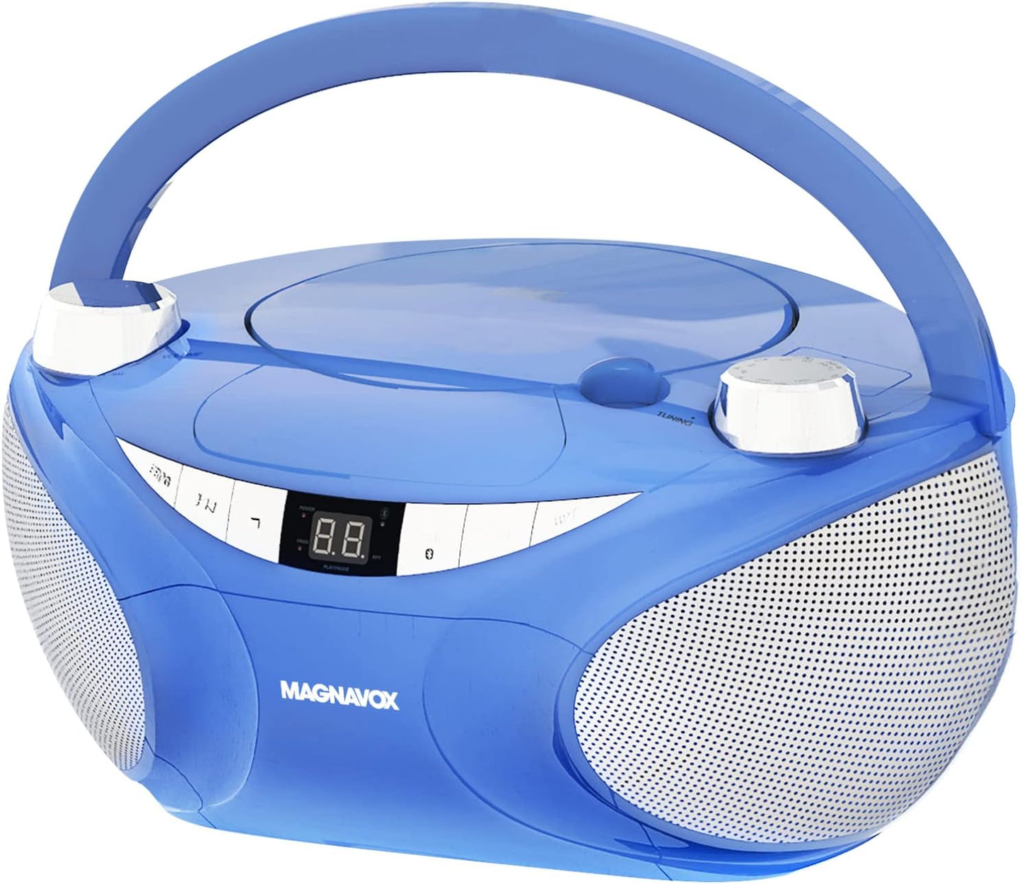 Magnavox MD6949-BL Portable Bluetooth CD Boombox AM/FM Radio Blue