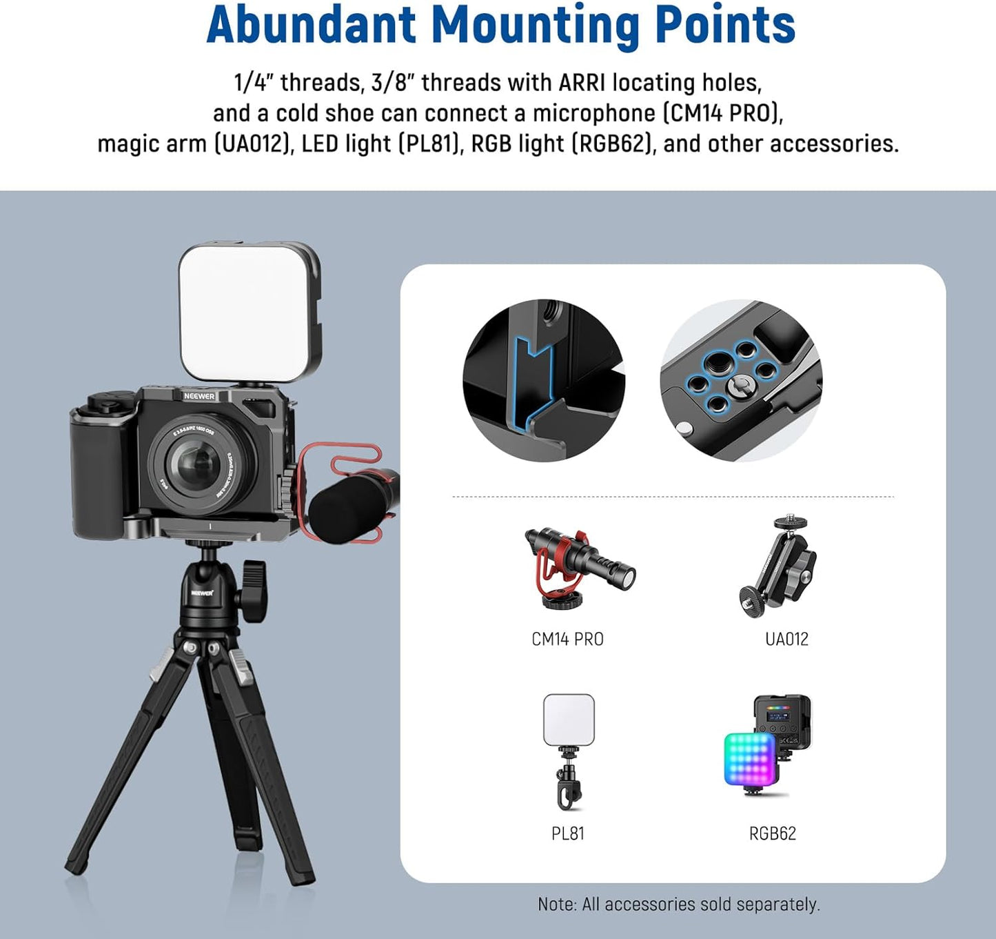 Neewer CA003S ZV-E10 Camera Cage Silicone Grip