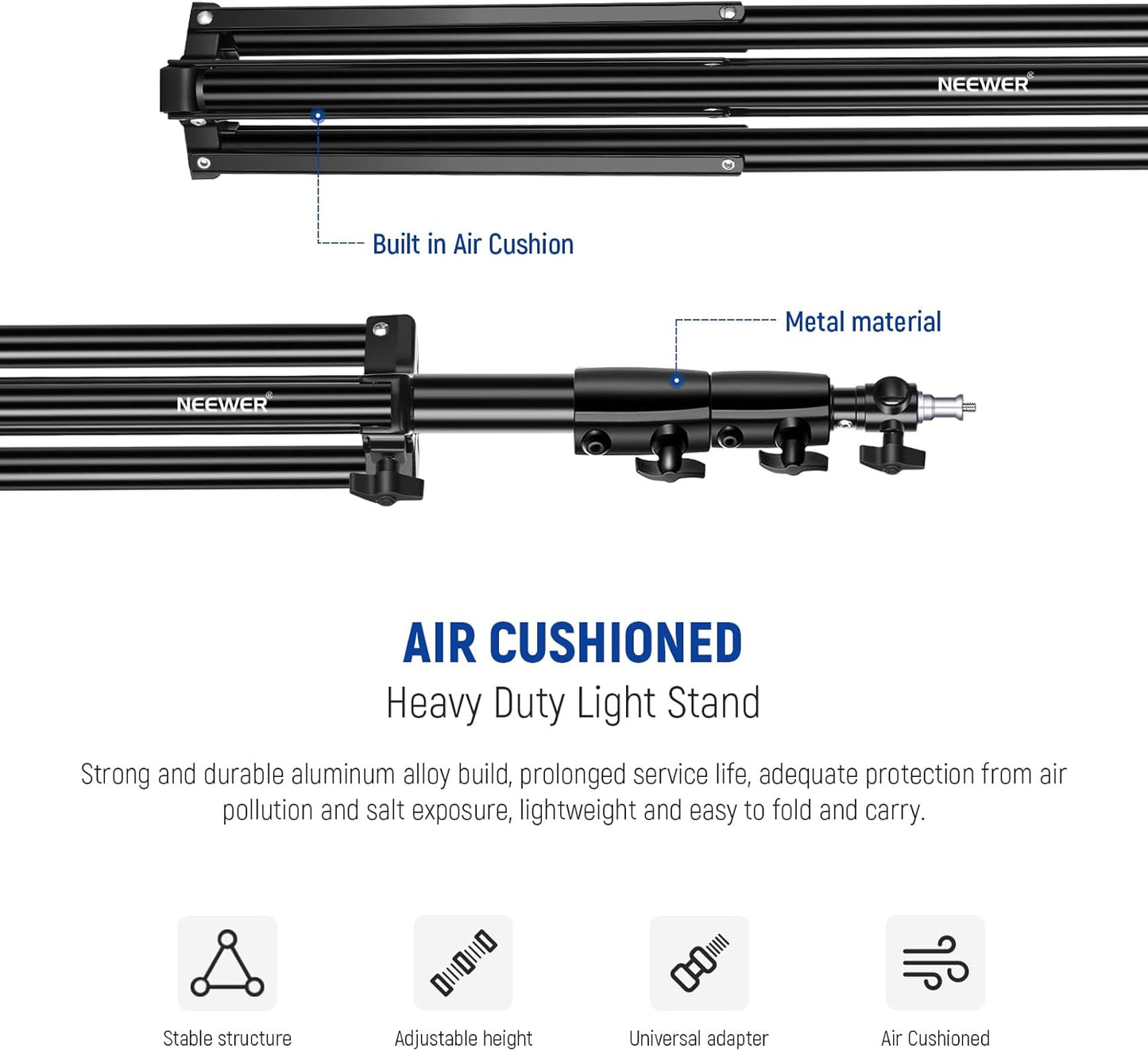 Neewer ST-280AC 9.2ft Air Cushioned Heavy Duty Light Stand
