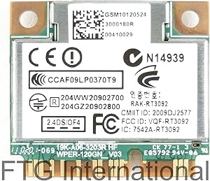 HP 573622-001 802.11b/g/n WLAN PCIe Mini Card - WPER-120GN RT3092 — main product image