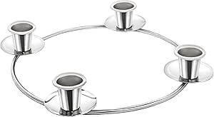 Elite Screens ECP/266 Silver Advent Wreath Candle Holder — main product image